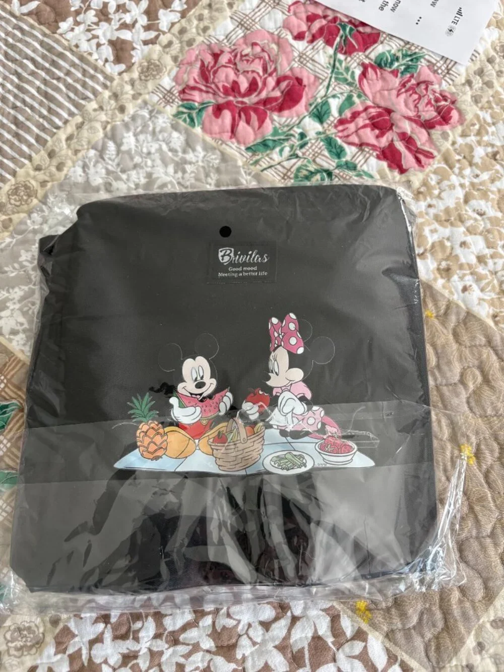 Brivilas Disney Mickey and Minnie Mouse; Insulated Lunch Bag, and Blue Bento Box